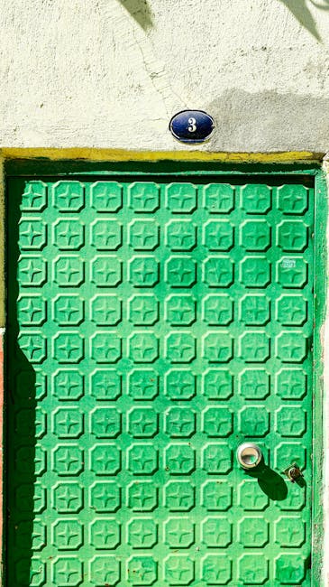 Secure green door representing exclusive access