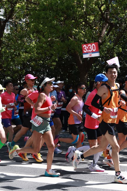 Marathon runners displaying endurance and fitness